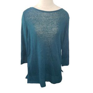 CT794 J.Jill Ladies Dark Teal Long Sleeve Crew Neck Sweater M